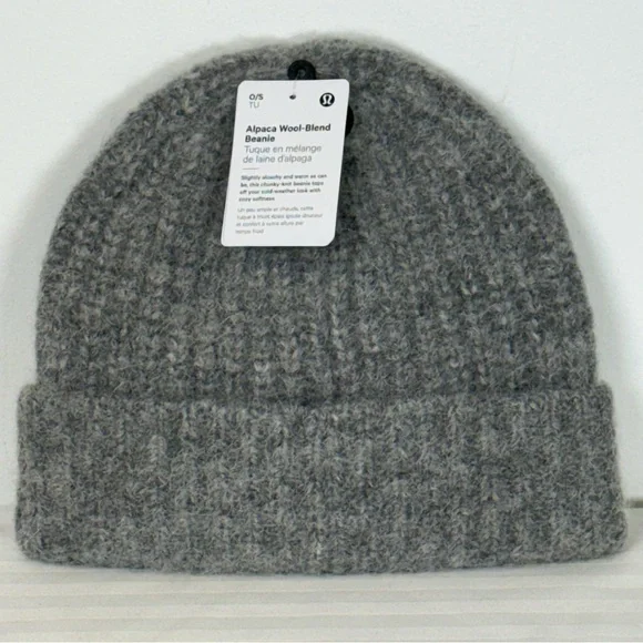 lululemonGray Merino Wool Alpaca Blend Beanie Chunky Cozy Soft Unisex O/S